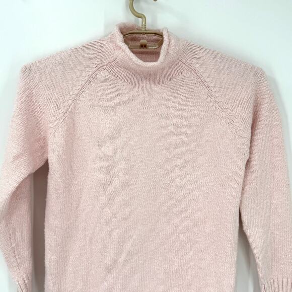 LL Bean Women's Cotton Ragg Roll Neck Sweater Light Pink Size Medium New - Picture 3 of 7